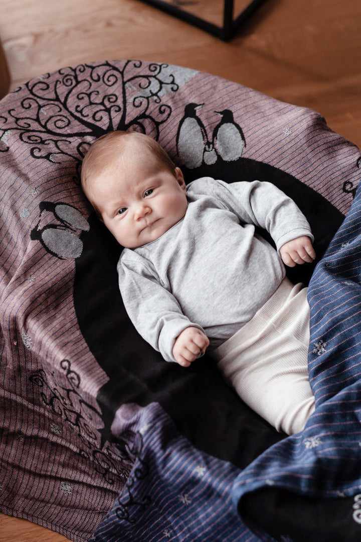 Manta de peluche pingüino amor Tilda