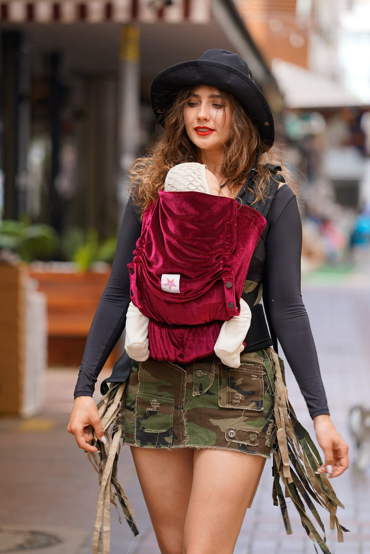 Babytrage Flip Samtweich Rubin - KOKADI