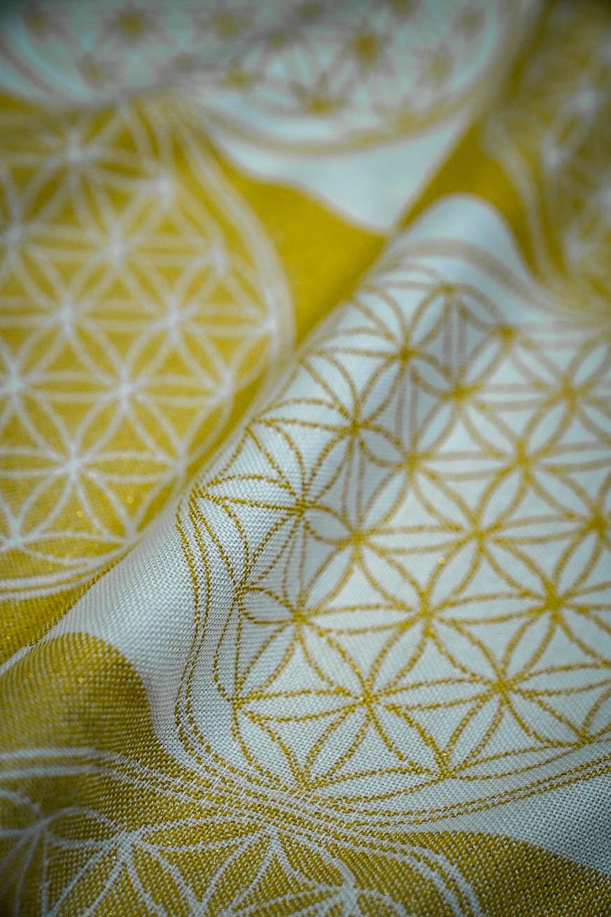 Manta bebe flor de la vida oro - KOKADI